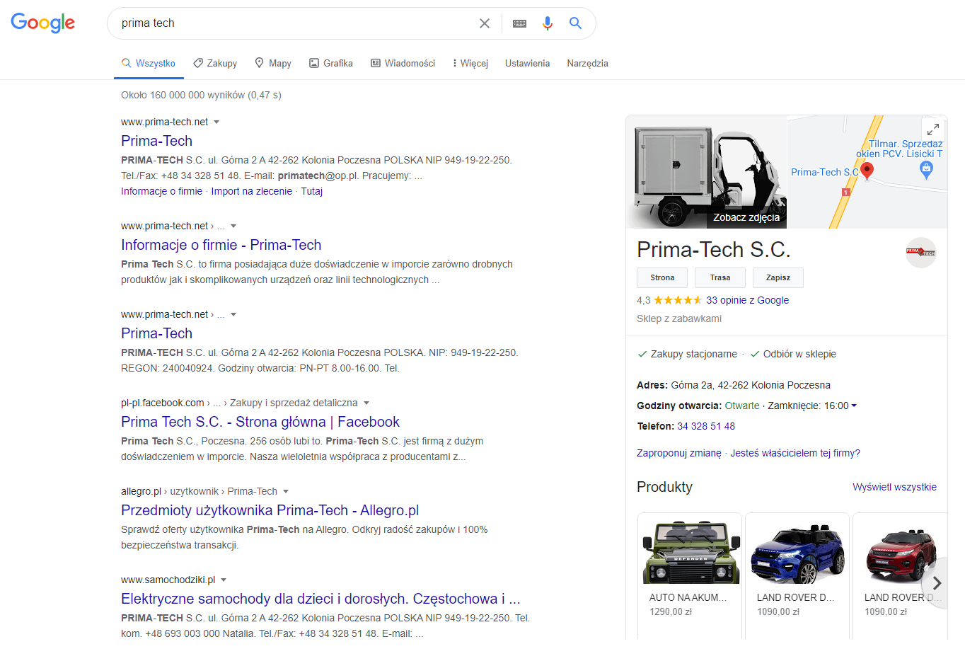 Google positioning - sale increasing